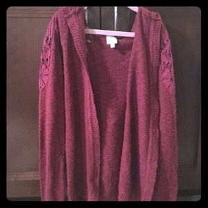 Burgundy Hooded Sweater